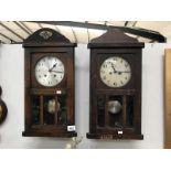 2 oak wall clocks
