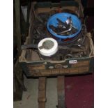 A pair of good servicable Daimler DB18 leaf springs and 2 boxes of DB18 parts