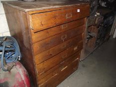 An industrial chest of drawers