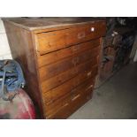 An industrial chest of drawers