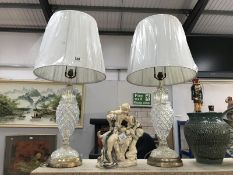 2 glass table lamps