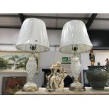 2 glass table lamps