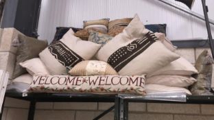 A large selection of cushions