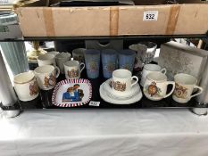 A quantity of Commemorative ware including mugs & glasses etc.