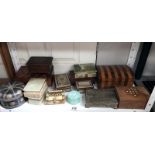 A collection of boxes including Treen,