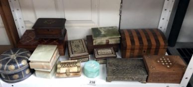 A collection of boxes including Treen,