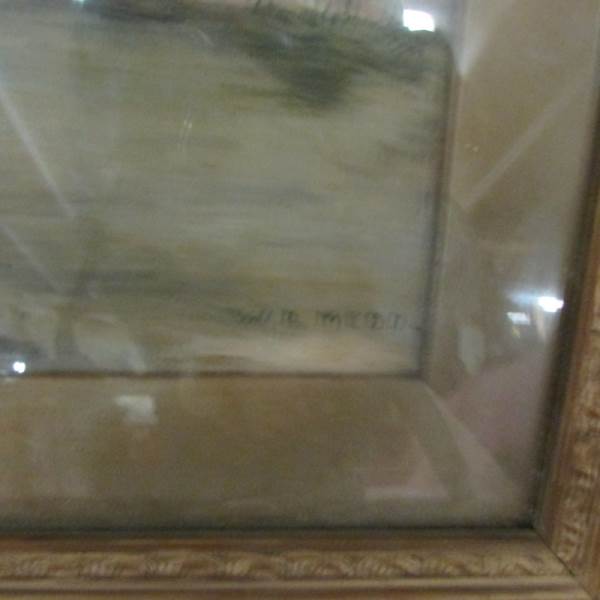 A framed and glazed rural scene signed W R Medd. - Image 2 of 2