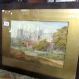A 19th century framed and glazed watercolour depicting an church signed W Braithwaite, 1899.