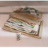 45 foreign bank notes including Germany, Yugoslavia, Peru, Gambia, United Arab Republic,
