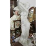 A good 20th century alabaster figure of a semi nude female, 32" tall.