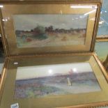 A pair of framed and glazed 19th century watercolours of rural scenes.