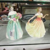 2 Royal Doulton figurines- Happy Birthday Hn 3660 and Deborah HN3644.