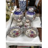 A collection of 20th century oriental ceramics including 2 large & 2 small ginger jars & 2 bowls (6