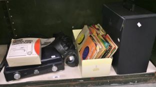 A GPO record player, a quantity of LP's, 45's,