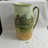 A large Doulton jug featuring country scene.