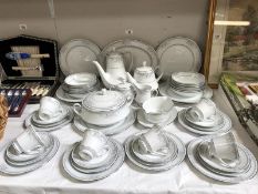 A Noritake silk garland 6 piece dinner/tea/coffee set with tureen, gravy etc.