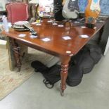 A Victorian mahogany wide out table.