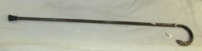 A 19th century walking stick with silver tip.