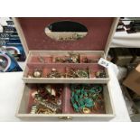 A jewellery box & mixed lot of costume jewellery