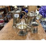 A 4 piece silver plate tea set