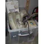 A large box of screen washer bottles and pumps,