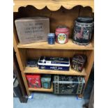 A collection of vintage tins etc.