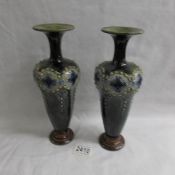 A pair of early Doulton vases.