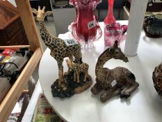 2 giraffe figurines