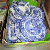 Approximately 30 pieces of Spode blue and white china.