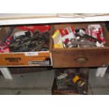 3 boxes of classic car parts including lights, regulators, spark plugs etc.