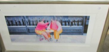 A framed and glazed print entitled 'Dare to be Different Together' signed S Szikora.