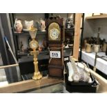 A miniature grandfather clock,