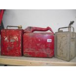 3 vintage fuel cans