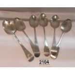 6 large silver spoons, approximately 340 grams.