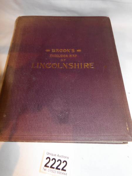 A 1902-1905 Bacon's Excelsior Map of Lincolnshire.