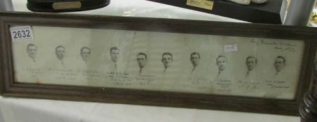 A 1916 signed cricket photograph with 6 signed photographs all being soldiers, privates,