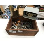 A jewellery box & contents including silver bangle