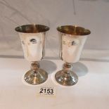 A pair of silver goblets, b E s & Co., Birmingham 1975.