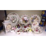 A collection of plates, posies including Aynsley, Doulton etc.