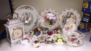 A collection of plates, posies including Aynsley, Doulton etc.