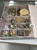 A jewellery box & costume jewellery