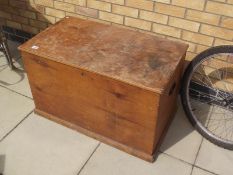 A Victorian pine blanket box