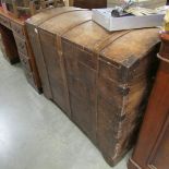 A large old domed top trunk.