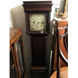 An oak cased 30 hour Grandfather clock, Hargreaves, Settle.