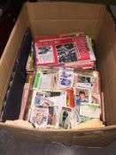 A box of football programmes including finals,