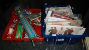 A quantity of sewing patterns, knitting needles, cottons etc.