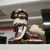 A large pair of pottery Dogs of Foo.