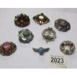 A mixed lot of Celtic style brooches etc.