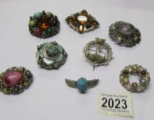 A mixed lot of Celtic style brooches etc.