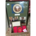 A framed and glazed collage of USA presidential photographs (rare to have 4 presidents in one